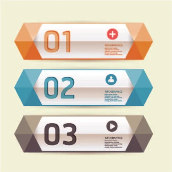 免抠动感箭头数字标签eps,ai矢量模版下载