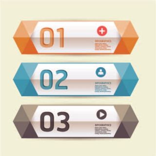 免抠动感箭头数字标签