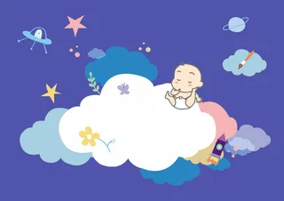 快乐儿童遨游星空太空幼儿元素