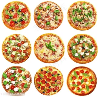 9个美味的披萨高清图片