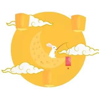中秋节月亮兔子素材