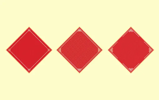 中国风古典传统图案边框纹理祥云灯笼装饰线条PSD背景素材