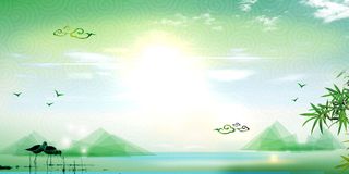 中国风传统水墨古风古典展板边框工笔画PS海报背景平面设计素材