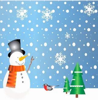 圣诞节雪花装饰风景