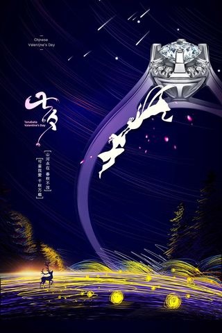 七夕简约大气营销宣传展板