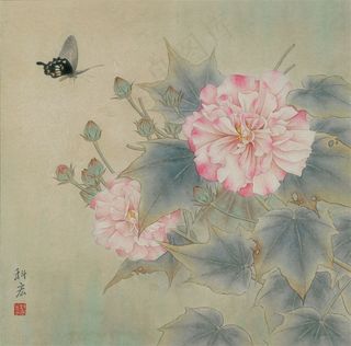 李科宏蝶恋花工笔画国画图片