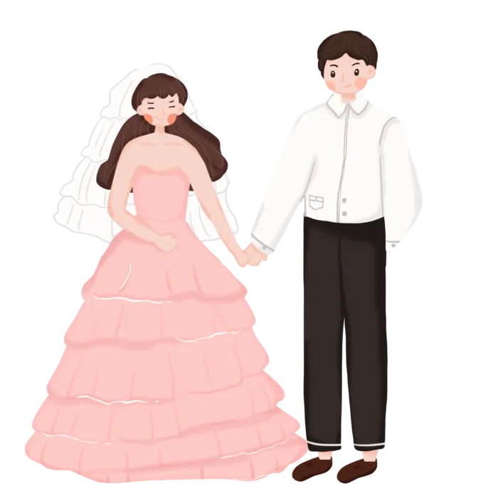 婚纱卡通人物婚礼白纱结婚婚纱摄影手绘