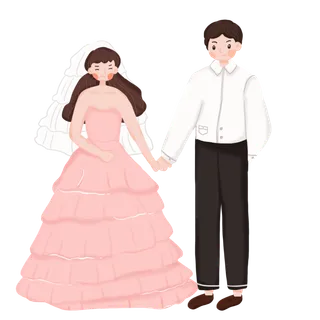 婚纱卡通人物婚礼白纱结婚婚纱摄影手绘