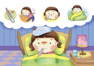 儿童发烧卡通