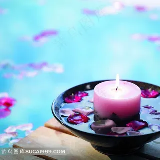 粉色蜡烛摄影素材