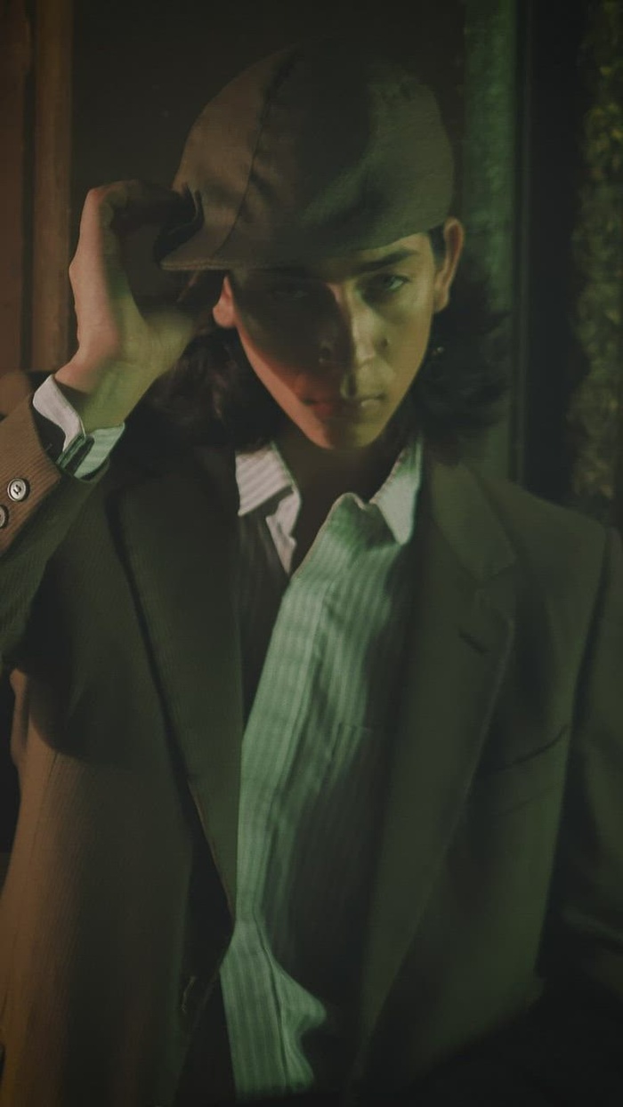 一个男人塑造旧时尚风格的肖像