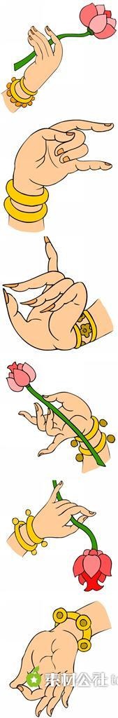 拿莲花的观音手势素材