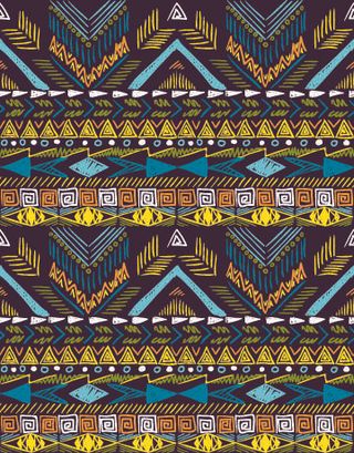 少数民族藏族特色花纹波西米亚风纹理背景图案设计AI矢量图片素材