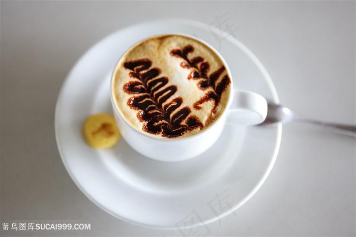 植物造型拉花咖啡杯图片