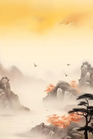 大气山水水墨意境背景
