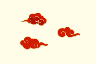 中国风古典传统图案边框纹理祥云灯笼装饰线条PSD背景素材