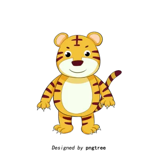 卡通小老虎PNG免抠插画素材可爱动物老虎插画贴图PNG免抠设计素材