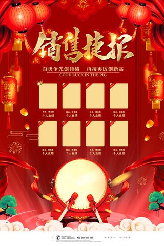 2022企业公司销售业绩年终大捷军令喜报PSD设计素材模板