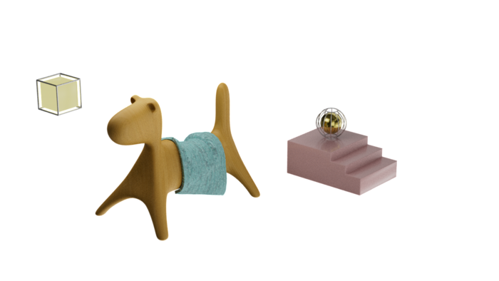 原创设计圣诞节礼物木质玩具小狗场景