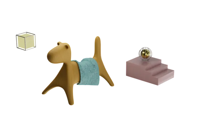 原创设计圣诞节礼物木质玩具小狗场景