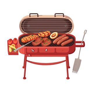 卡通烤肉烧烤架美食免抠