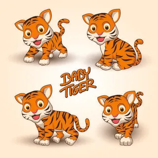 设计卡通老虎装饰新年