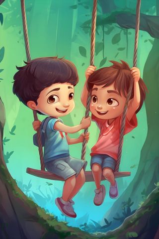 儿童孩子冒险聚会玩耍插画海报素材背景