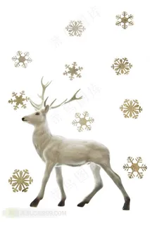 圣诞节耶诞节元素 圣诞树装饰白色麋鹿 圣诞节耶诞节元素 圣诞树装饰白色麋鹿
