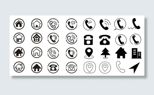 矢量地址电话名片小图标