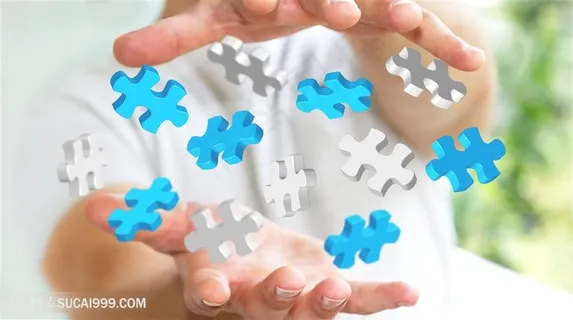 漂浮在手掌指尖的地球拼图素材