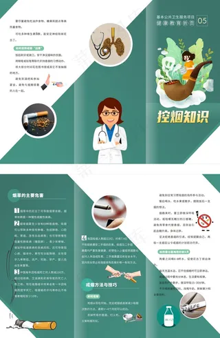 控烟知识公共卫生健康三折页