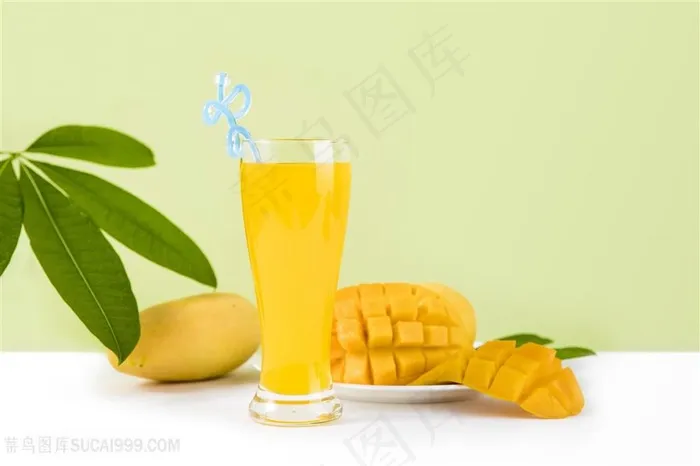 素食水果芒果果汁图片