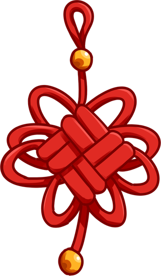 红色平安结中国结免扣素材