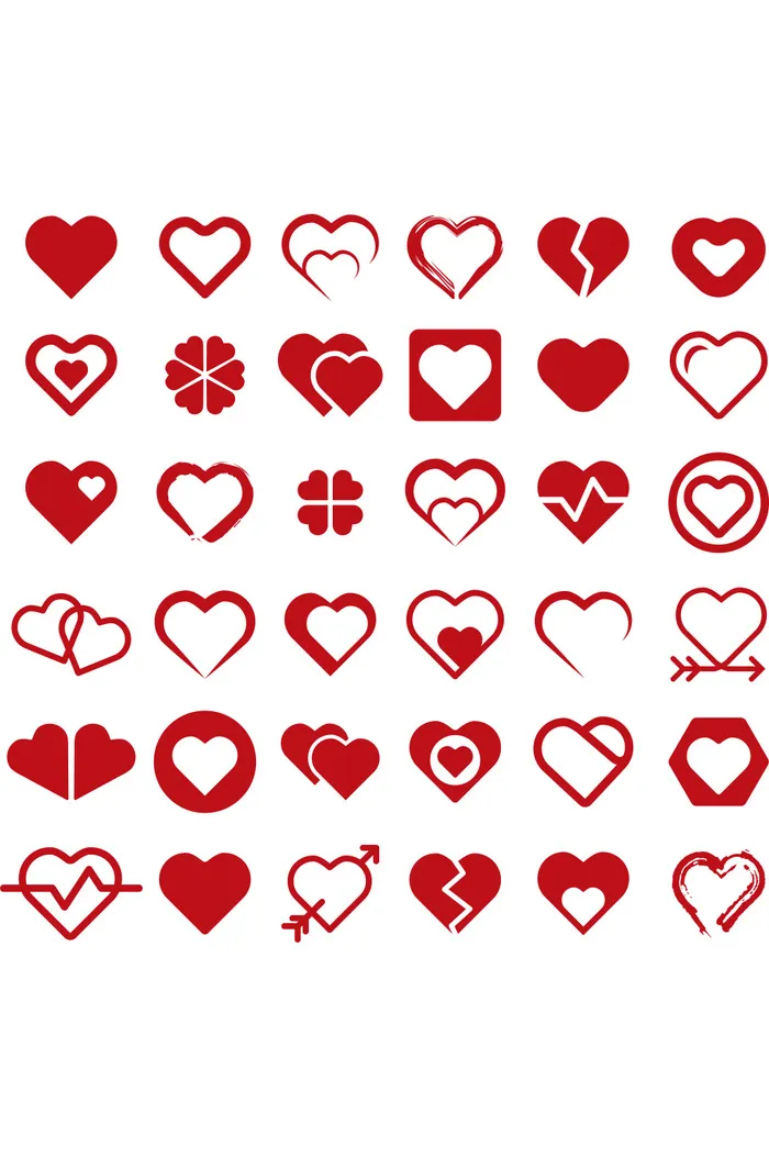情人节红色心形图标psd模版下载