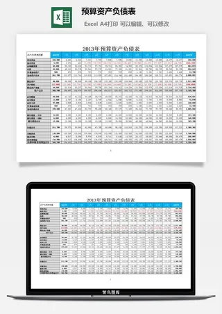 预算资产负债表excel模板
