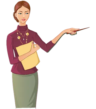 女老师上课卡通紫色少儿兴趣班素材