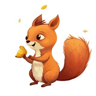 卡通插画松鼠松果免抠