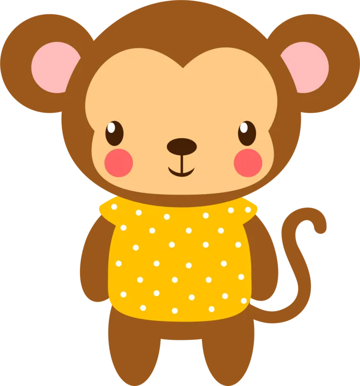 卡通动画动画小动物小猴子免扣PNG手绘插画图片素材 (40)