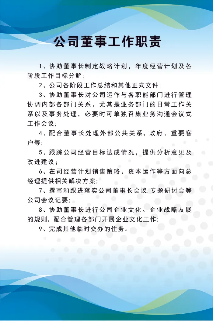 公司董事工作职责cdr矢量模版下载