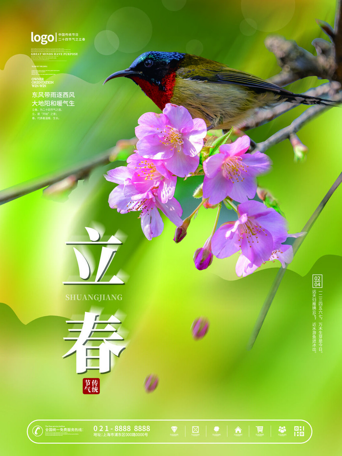 24节气立春春季新春春天海报模板PSD分层设计素材源文件模板psd模版下载