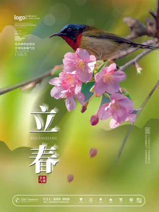 24节气立春春季新春春天海报模板PSD分层设计素材源文件模板