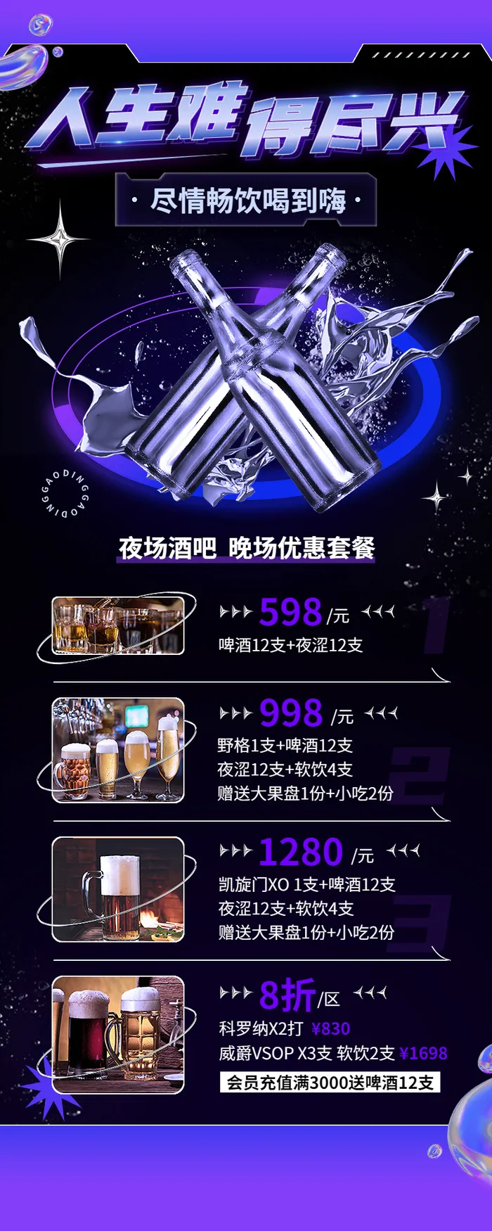 餐饮美食酒吧促销活动长图海报