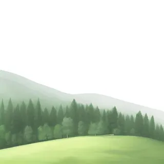 山坡草原森林绿色免抠