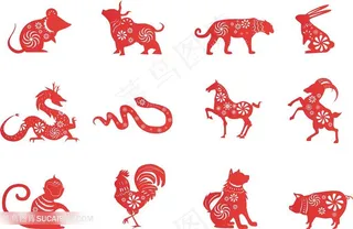 十二生肖剪纸素材图片