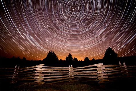 夜空星轨图片 夜空星轨图片