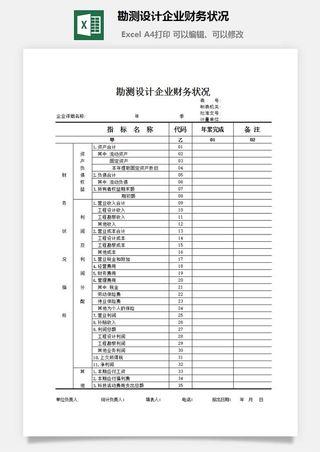 勘测设计企业财务状况excel模板