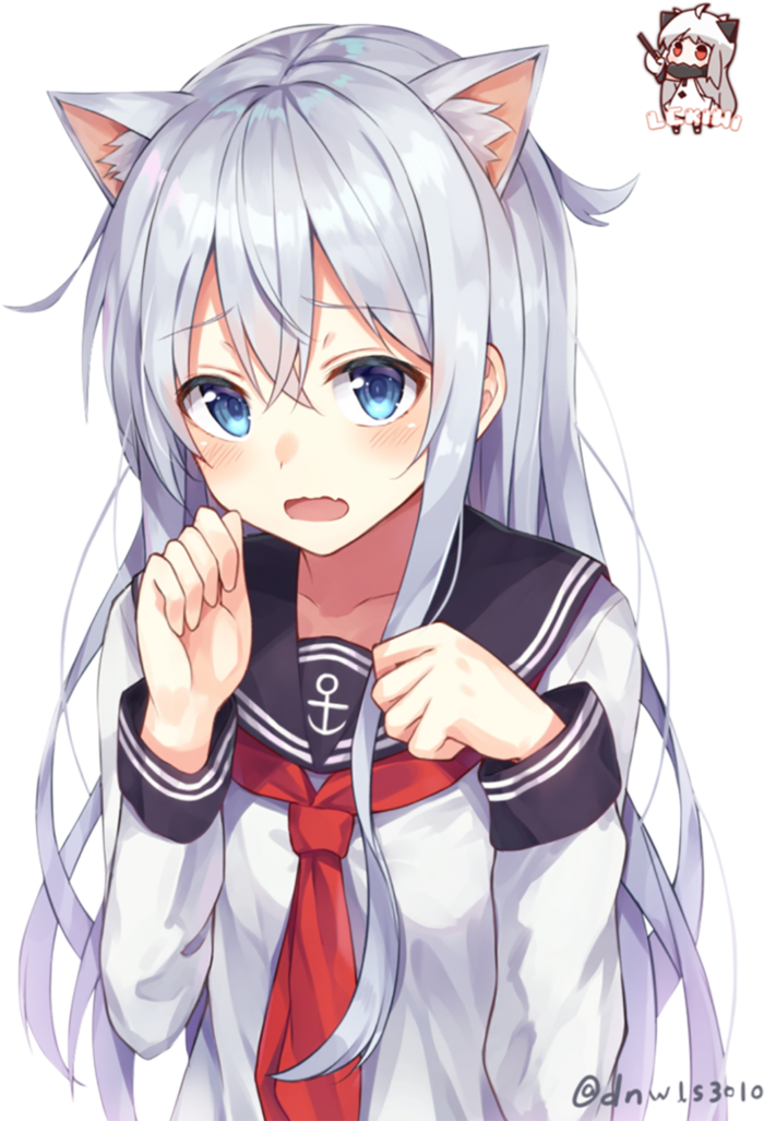 水手服猫耳女孩素材人物