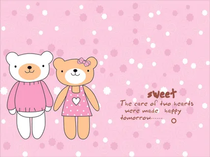 粉色两只熊背景