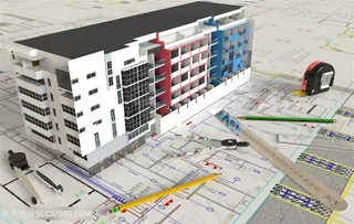 高楼大厦模型施工图纸高清图片