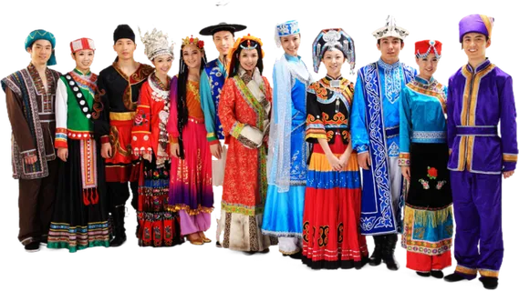 多民族一起合影素材免扣